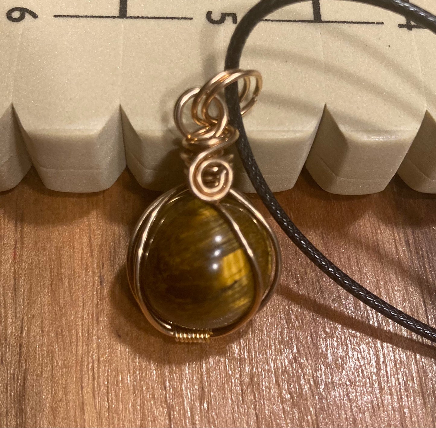 Tiger's eye sphere necklace