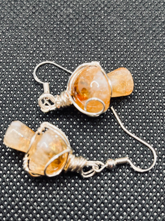 Citrine shroom earrings 🍄