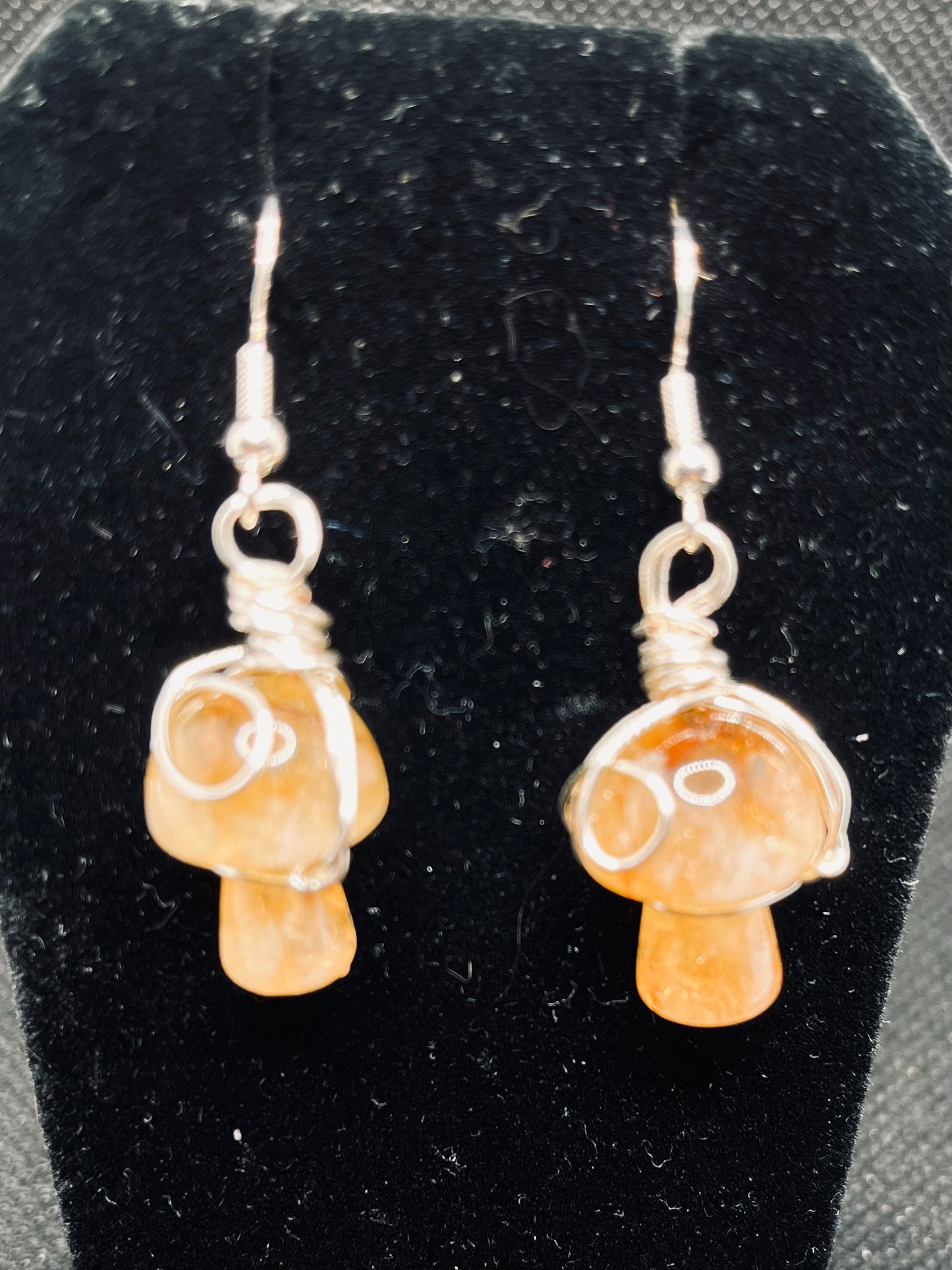 Citrine shroom earrings 🍄