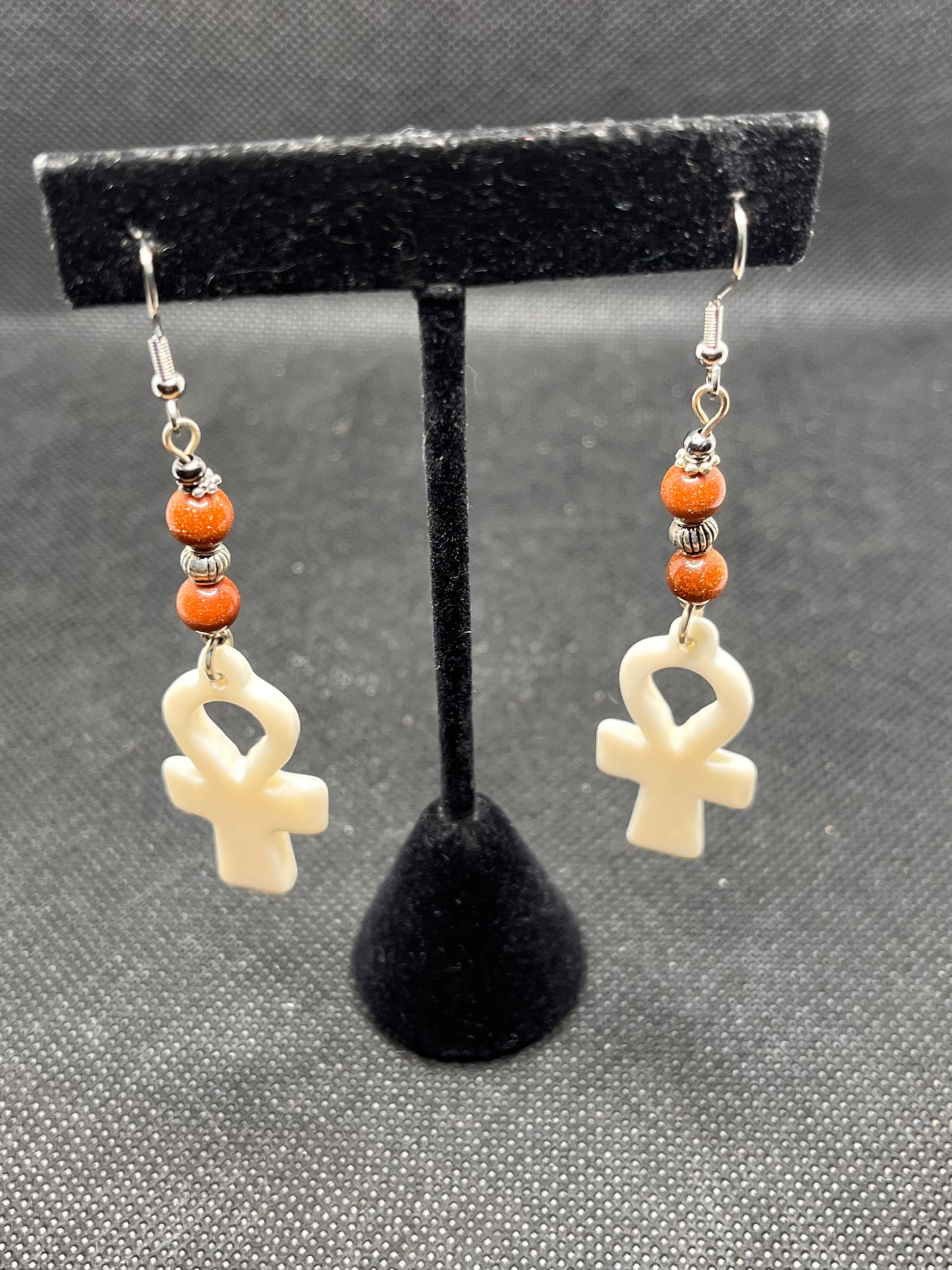 Bone Ankh earrings