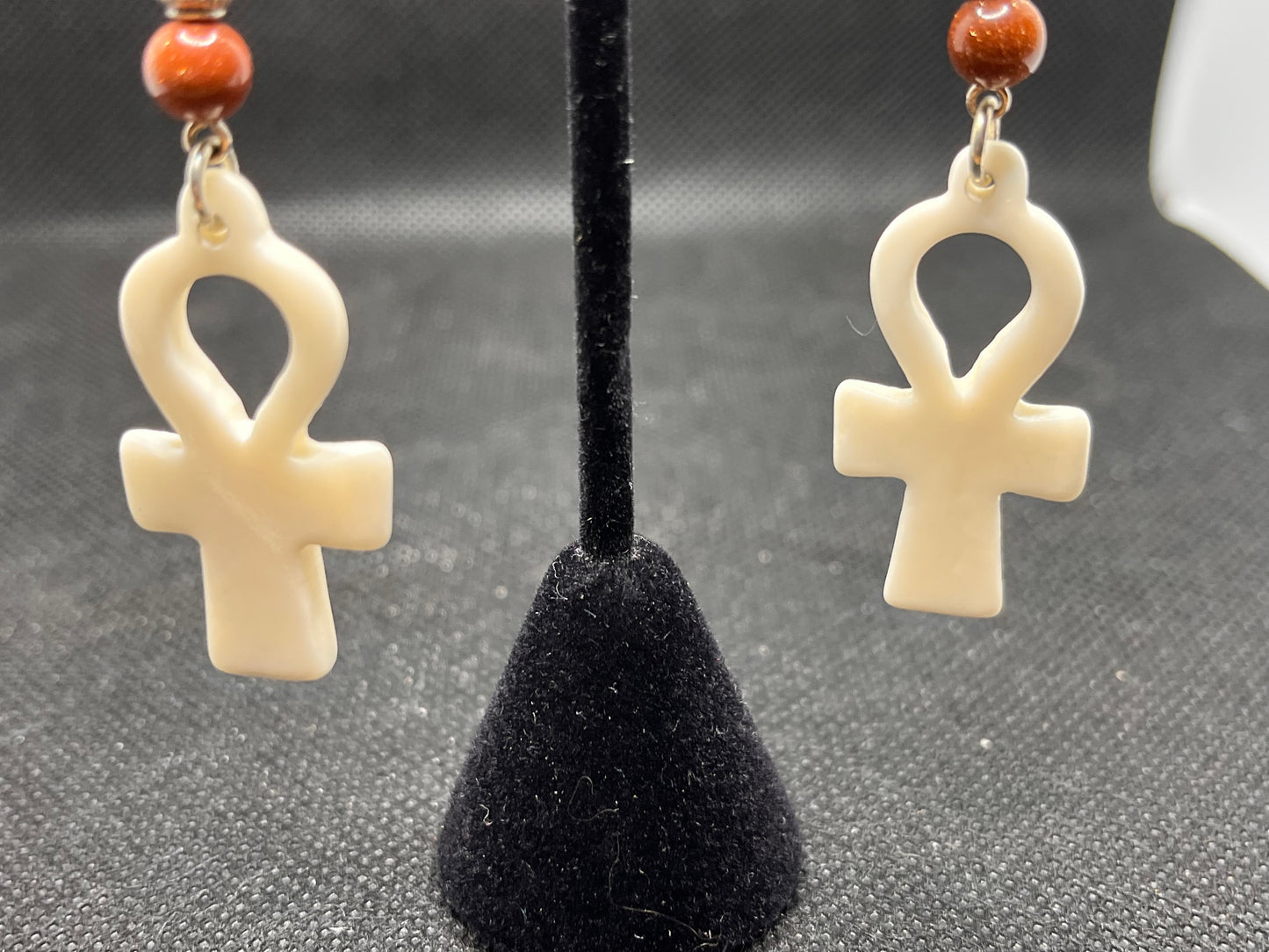 Bone Ankh earrings