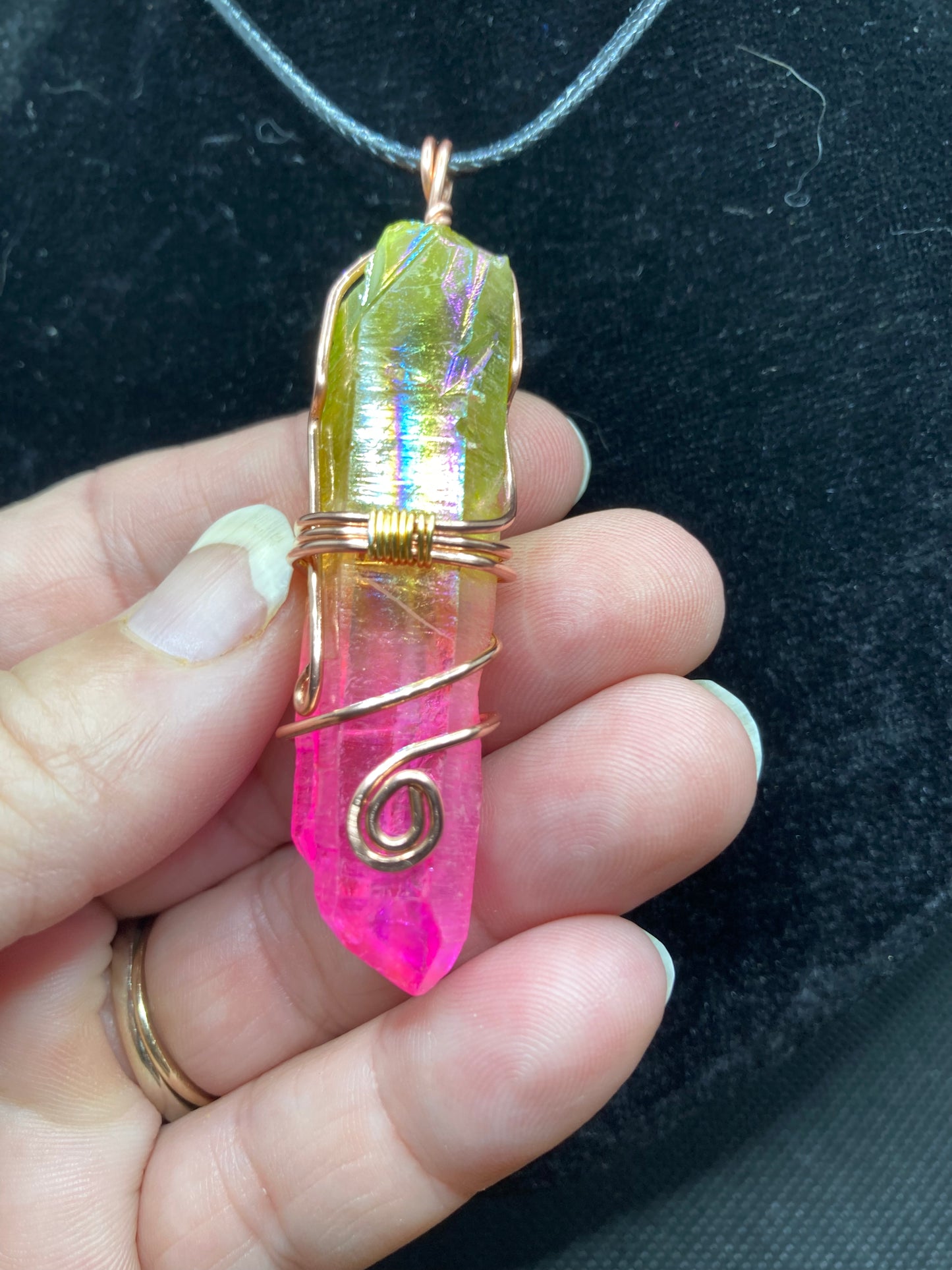 Strawberry 🍓 Lemonade Quartz pendant necklace