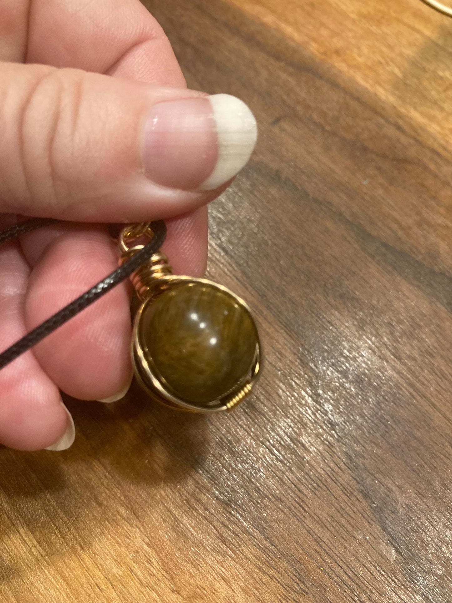 Tiger's eye sphere necklace