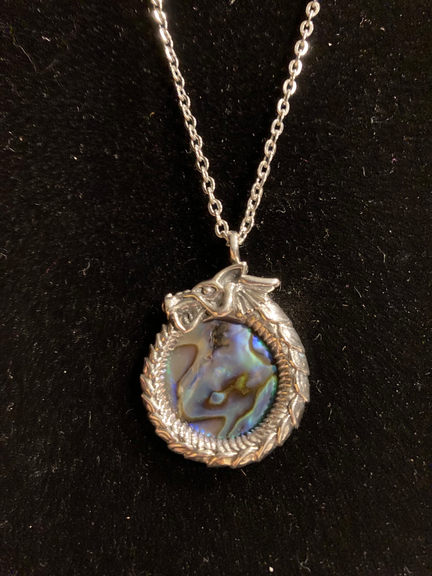 Abalone Silver pendant necklace