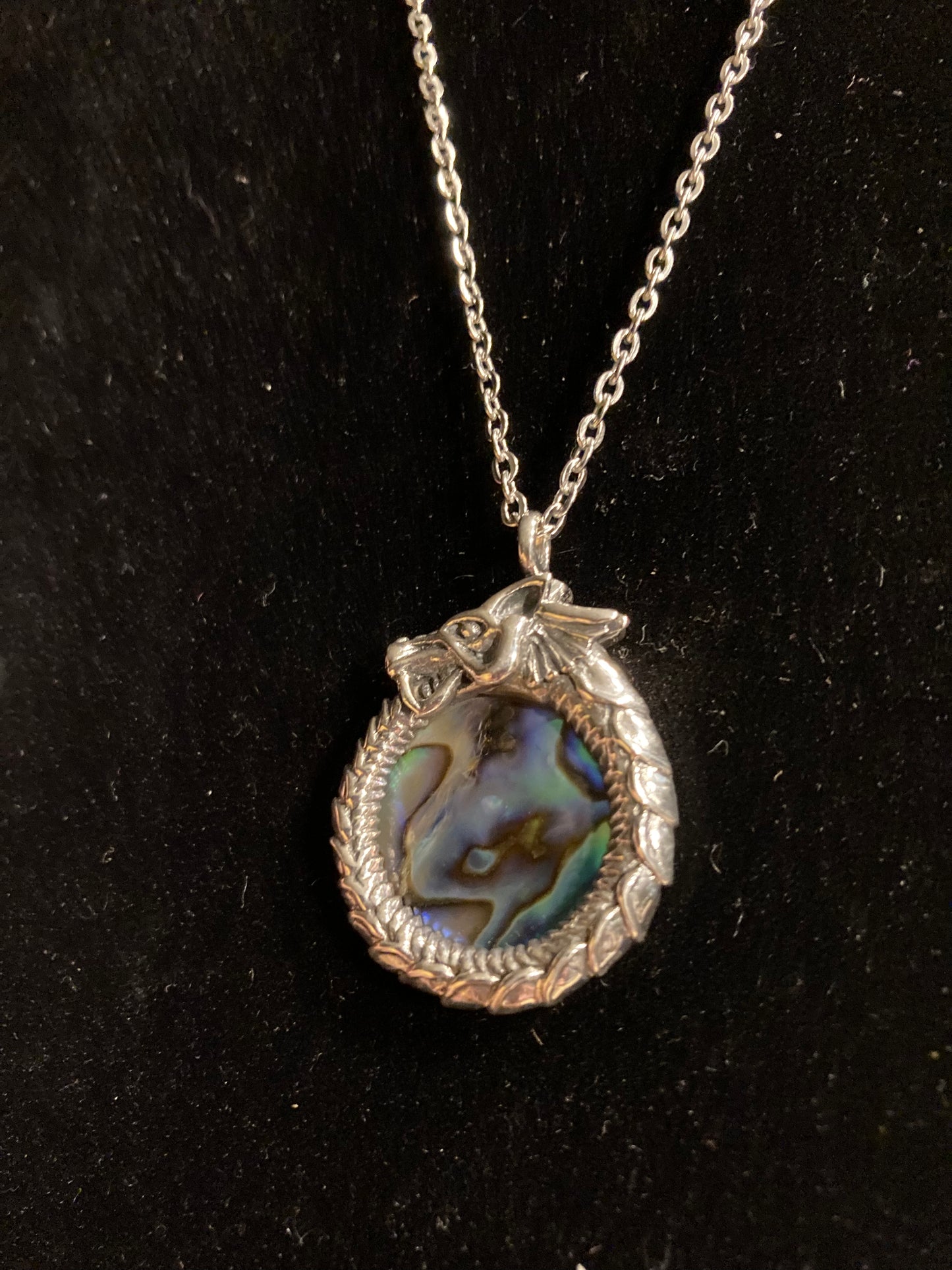 Abalone Silver pendant necklace