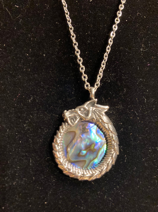 Abalone Silver pendant necklace