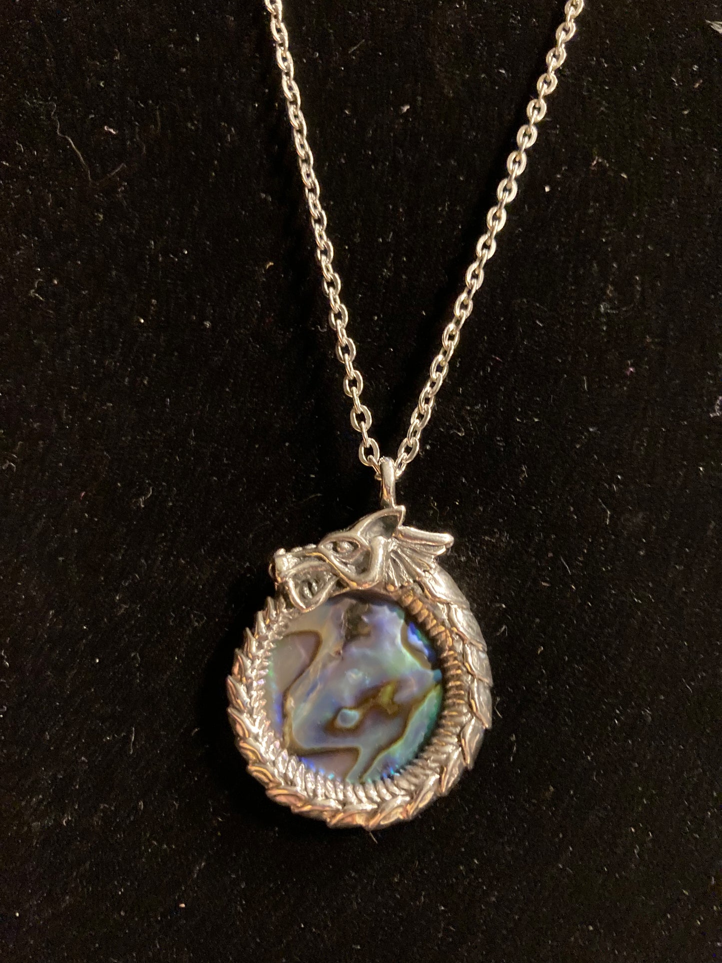 Abalone Silver pendant necklace