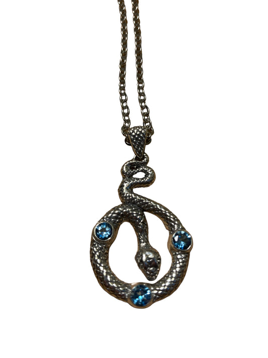 Sterling Silver BlueTopaz Snake Pendant